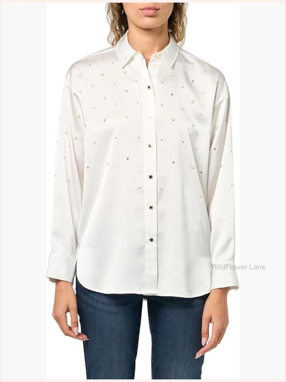 Soft Everyday Blouse Button Down Long Sleeve Solid Collared Neck